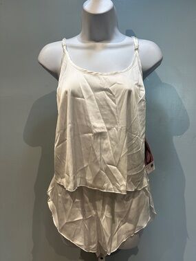 Roma White Pajama Set Medium New with Tags Tank Top and Shorts